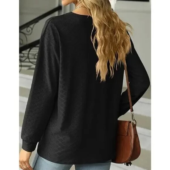 YATHON Women's Tops Dressy Casual Fall Long Sleeve Fashion Ladies Loose Fit - Picture 4 of 5